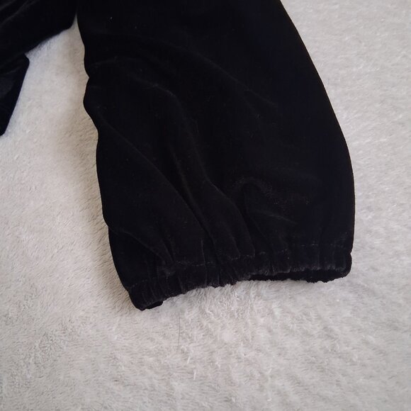 Arizona Jean Co Junior's XXL/Women's Large Black Velvet Faux Wrap Top - Picture 6 of 9